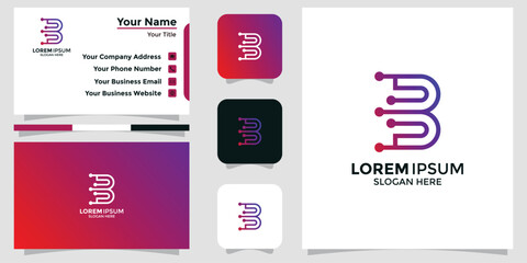 technology design logo and branding card