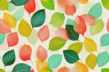 Colorful leaves dance across the surface effortlessly unfolding