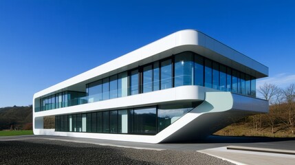 Fototapeta premium Modern hospital isolation ward exterior showcasing advanced medical facilities and compassionate care, emphasizing the importance of health infrastructure in safeguarding public well-being