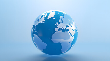 Obraz premium 3D Rendered Blue Globe with World Map and Shiny Surface