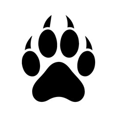 Black panther paw print icon silhouette vector illustration design on white background. © Techzaka