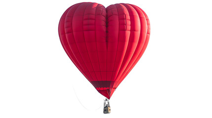 Obraz premium A heart-shaped hot air balloon floating, isolated on white background, cut out