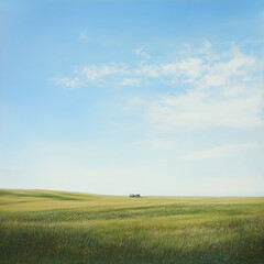 Obraz premium Explore the Vast Grassy Steppe Under an Expansive Sky