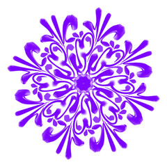 Coloured symmetrical floral motif