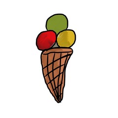 Ice cream in white background 