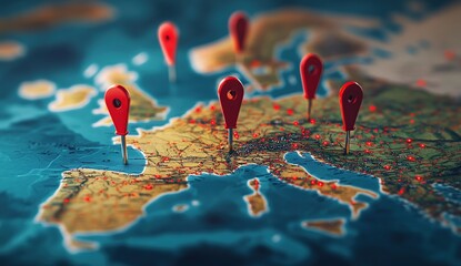 Exploring Europe: Discovering Destinations with Travel Pins and Detailed Maps, Unveiling Hidden Gems Across the Continent.