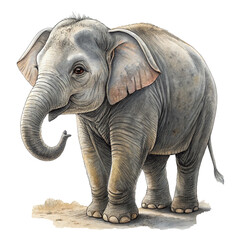 Fototapeta premium Asian Elephant Vector Illustration for Wildlife Education