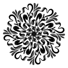 Coloured symmetrical floral motif