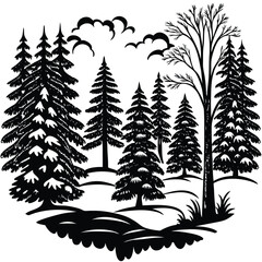 Transform Your Designs with Coniferous Winter Forest 🌲🎨 – High-Quality EPS File! © AnilChandra