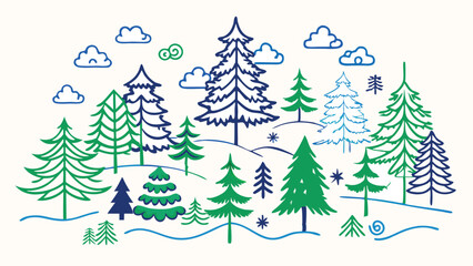 Transform Your Designs with Coniferous Winter Forest 🌲🎨 – High-Quality EPS File!