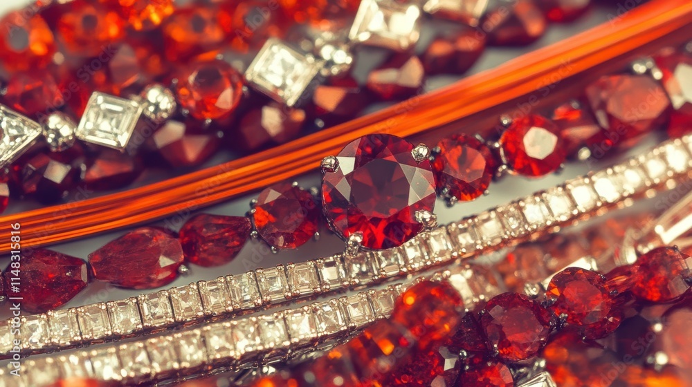 Poster vibrant treasure of rubies and garnets intertwined in a dazzling array of elegance