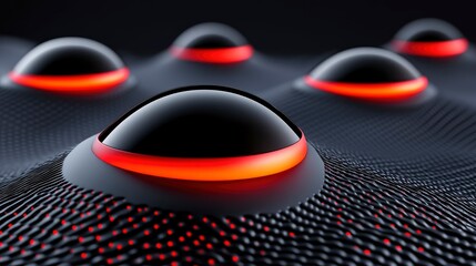 Abstract 3D Rendering of Illuminated Spheres on a Textured Surface
