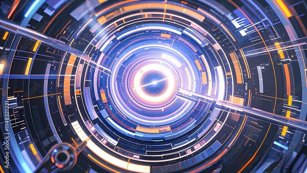 Poster abstract technology background with binary code and blue light design illustrates the future of digi