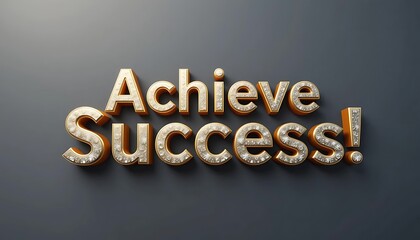 3D realistic text Achieve Success