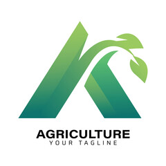 A Agriculture Green Logo Design Template