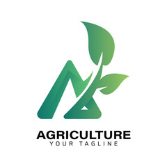 A Agriculture Green Logo Design Template