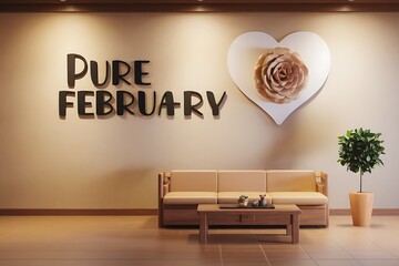 Pure February Living Room Decor Featuring Rose