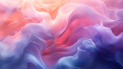 Obraz premium Abstract pastel fabric waves, flowing soft pink, purple, and blue silk texture.
