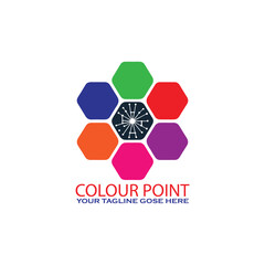 Color Point Logo Template Design 