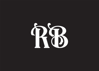 RB latter ligature typography logo design template
