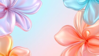 Obraz premium petal in trendy. Colorful floral design with soft petals on a light gradient background.