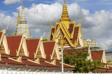 inside the Royal Palace complex in Phnom Penh, Cambodia