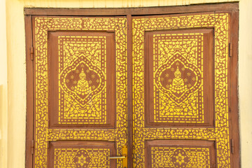 detail of a door inside Royal Palace in Phnom Penh, Cambodia.