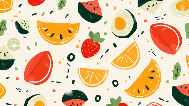 Mexican Food Seamless Pattern Vector Illustration