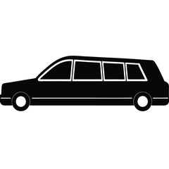 Limousine roof silhouette on white background