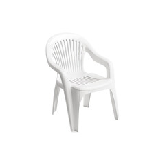 White plastic chairs isolated on transparent background