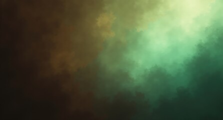 Obraz premium There is a Dark Chocolate Brown + Olive Green background with gradient patterns, dynamic Minty Teal Glow light