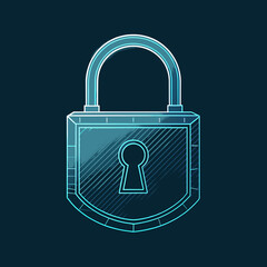 lock icon on metal internet button