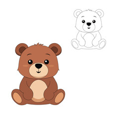 Adorable teddy bear in a clean, contemporary vector design