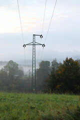 high voltage mast in the wild