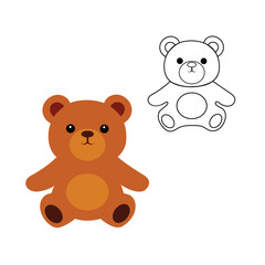  Adorable teddy bear in a clean, contemporary vector design