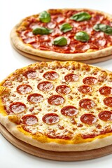 National Pizza Day Delicious Pepperoni Pizza Two Cheese Pizzas Italian Food
