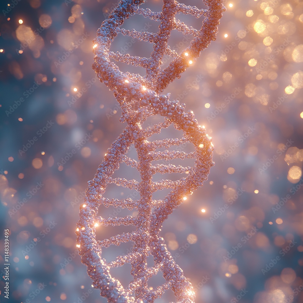 Poster exploring genetic structures modern science lab digital artwork futuristic environment close-up view