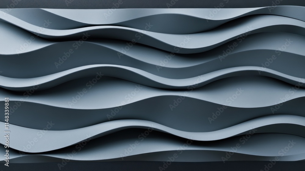 Poster abstract gray wavy 3d pattern background texture.