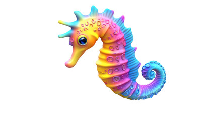 Fototapeta premium Colorful Cartoon Seahorse Design with Vibrant Gradient Shades