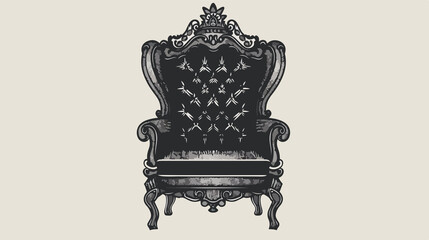 Elegant Royal Armchair in Monochrome Style: Black and White Interior Design