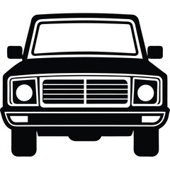 Pickup truck headlight silhouette on white © Design Wave Ai