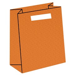 A simple brown paper bag with handles, often used for shopping or carrying goods