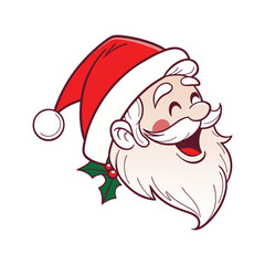 Santa Claus with various expressions. Humorous cartoon character, vector illustration.
