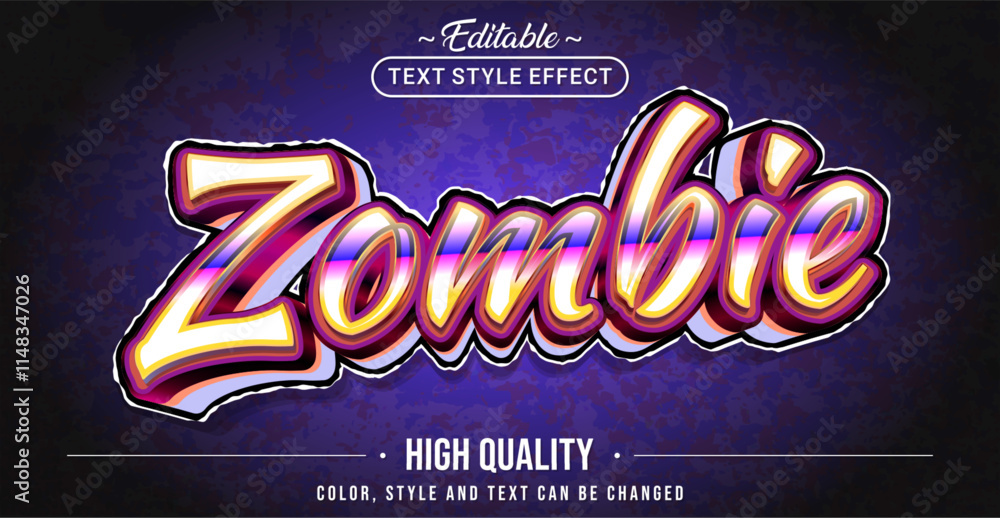 Poster Editable text style effect - Zombie text style theme.