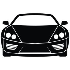 Sports car headlight silhouette on white background © Design Wave Ai