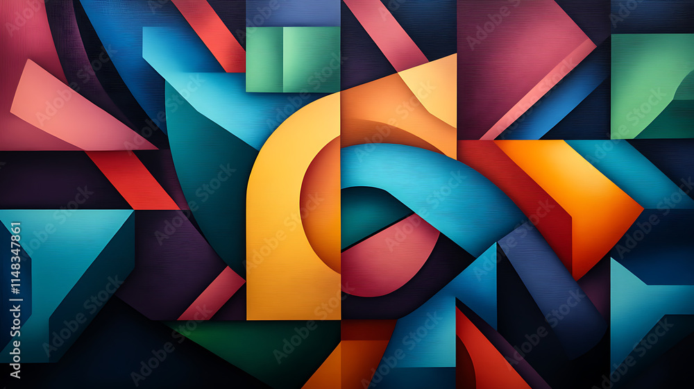 Poster dynamic abstract shapes paint background with gradient versatility in modern art studio setting vibr