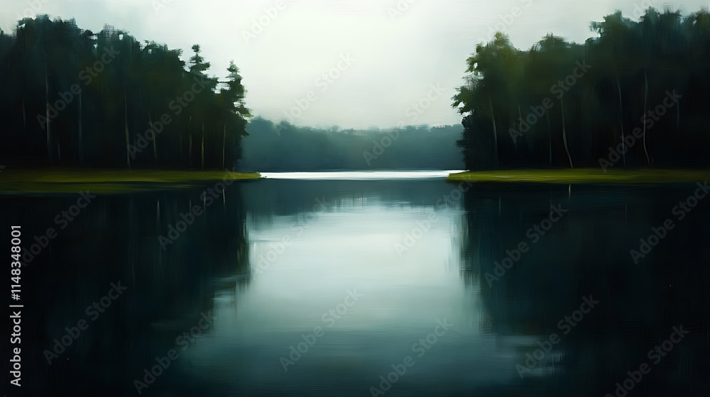 Poster serene action of creating paint background with gradient versatile nature at tranquil lake still wat