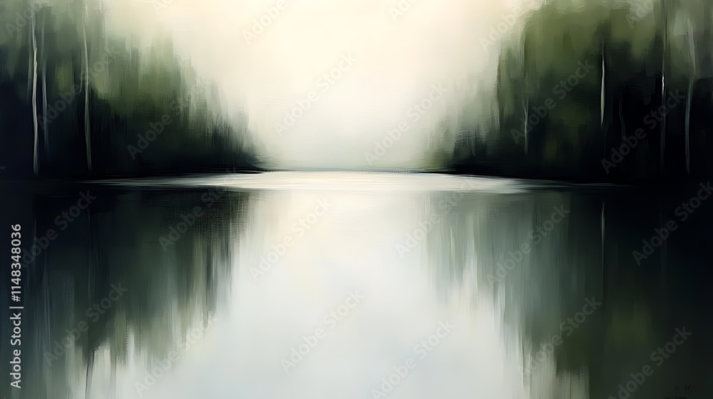 Aufkleber serene reflection on a gradient lake nature scene versatile paint background tranquil environment