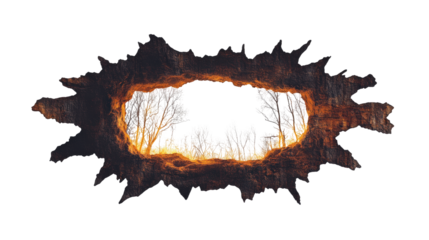 captivating natural gas crater in desert landscape