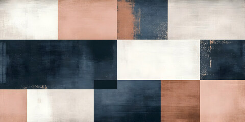 Fototapeta premium Abstract geometric pattern with varied colors and textures for design purposes.